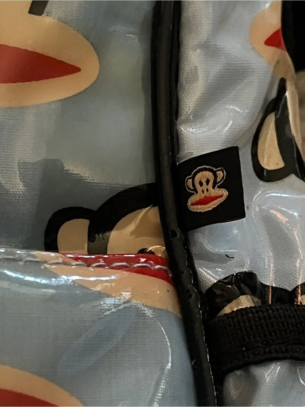Hard to find Paul Frank Light Blue Monkey Print baby diaper Bag with changing pa